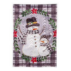 Item 191044 thumbnail Country Snowmen Moire Garden Flag