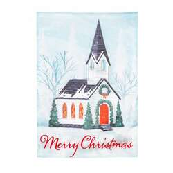 Item 191052 thumbnail Winter Church Applique Garden Flag