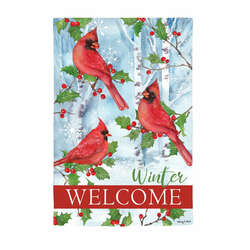 Item 191062 thumbnail Winter Visit Suede Garden Flag