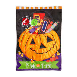 Item 191087 thumbnail Trick Or Treat Halloween Pumpkin Bucket Applique Garden Flag