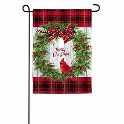 Item 191382 Christmas Cardinal Wreath Garden Flag