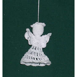 Item 195004 Small White Crochet Angel Ornament