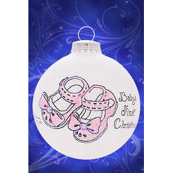 Item 202023 Baby's First Christmas Baby Girl Booties Ornament