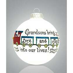 Item 202045 Grandsons Bring Love And Joy Into Our Lives Train Ornament