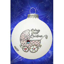 Item 202100 Baby's First Christmas Girl Buggy Ornament