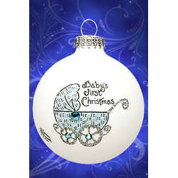 Item 202101 Baby's First Christmas Boy Buggy Ornament