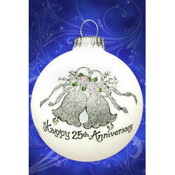 Item 202170 Happy 25th Anniversary/Silver Bells Ornament