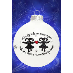 Item 202199 Side By Side Or Miles Apart We Are Sisters Connected By Heart Ornament