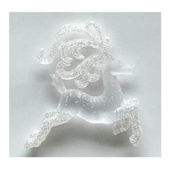 Item 203026 Clear/Frosted Acrylic Deer Ornament