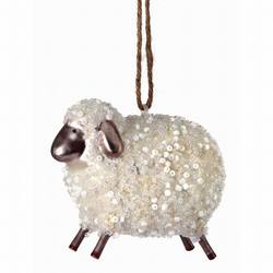 Item 203141 White Woolly Sheep Ornament