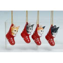 Item 207106 Cat In Stocking Ornament