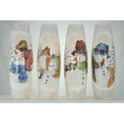 Item 212030 Lighted Glass Snowman Vase