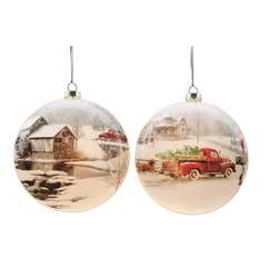 Item 212244 Lighted Round Mill/House Ornament