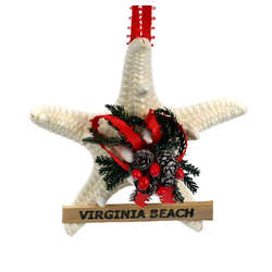 Item 220051 White Bumpy Star Pine Cone Ornament - Virginia Beach