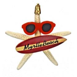 Item 220142 Myrtle Beach Starfish With Brown Surfboard Ornament