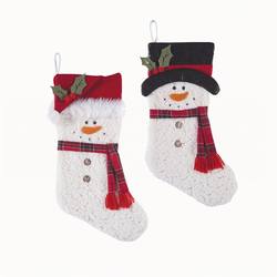 Item 231016 Red/Black/White Snowman With Scarf Stocking