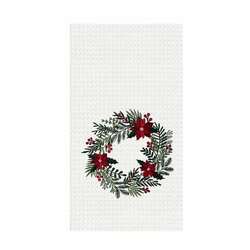 Item 231138 thumbnail Poinsettia Wreath Kitchen Towel