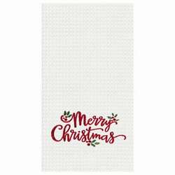 Item 231206 thumbnail Merry Christmas Holly Leaves Kitchen Towel