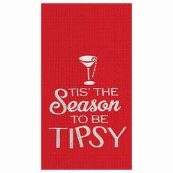 Item 231209 Tis The Season To Be Tipsy Waffle Towel