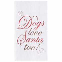 Item 231246 Dogs Love Santa Kitchen Towel