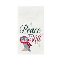 Item 231305 thumbnail PEACE TO ALL OWL KITCHEN TOWEL