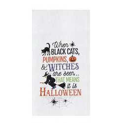 Item 231318 thumbnail Cats Pumpkins Witches Kitchen Towel