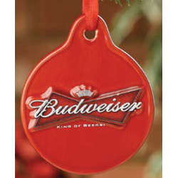 Item 244027 Red Budweiser King of Beers Disc Ornament
