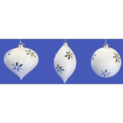 Item 245117 Glittered Snowflake Onion/Finial/Ball Ornament