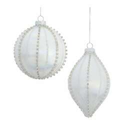 Item 245162 thumbnail Ball/Finial White Ornament With Bling 