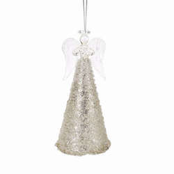 Item 245170 Silver/Clear Angel Ornament