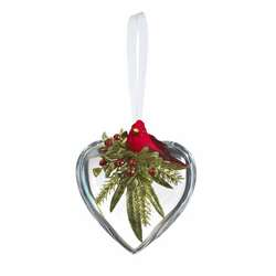 Item 254029 Cardinal Heart Mistletoe Krystal Ornament