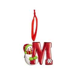 Item 254086 Snowman Initial M Ornament