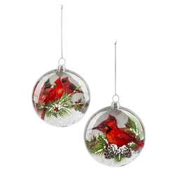 Item 254118 Cardinal Snow Disc Ornament