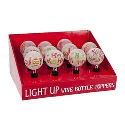 Item 254178 Light Up Joy/Ho Ho Ho/Be Merry/Nice & Naughty Bottle Topper