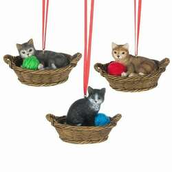 Item 260047 Cat In Basket With Ball of Yarn Ornament