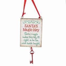 Item 260070 Red Santa's Magic Key With Card Ornament