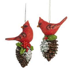 Item 260078 Cardinal On Pinecone Ornament