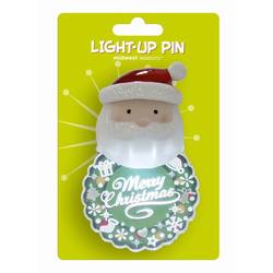 Item 260121 Lighted LED Flashing Merry Christmas Santa Pin