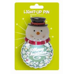 Item 260130 Lighted LED Flashing Merry Christmas Snowman Pin