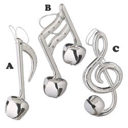 Item 260135 Silver Musical Note Ornament