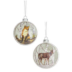 Item 260350 Fox/Deer Ball Ornament