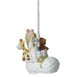 Item 260461 Baby Bootie With Toys Ornament