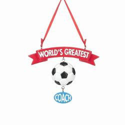 Item 260513 World's Greatest Soccer Coach Ornament
