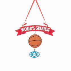Item 260514 World's Greatest Basketball Coach Ornament