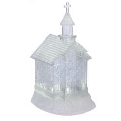 Item 260637 Lighted LED Battery Operated Shimmer Church
