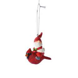 Item 260763 Gnome On Cardinal Ornament