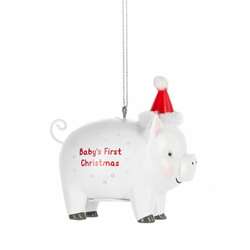 Item 260861 Babys First Christmas Piggy Bank Ornament