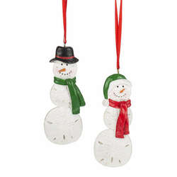 Item 261028 Sand Dollar Snowman Ornament