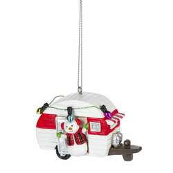 Item 261057 Snowman With Camper Ornament