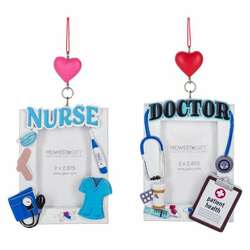 Item 261102 Nurse/Doctor Photo Frame Ornament